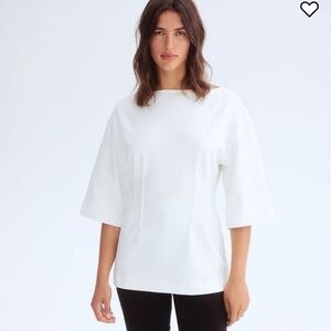 H&M NWT T-Shirt With Defined Waist In White Size Small